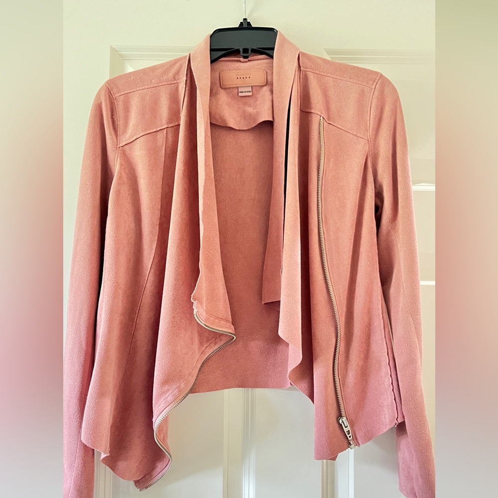 Versatile faux-suede zippered jacket
